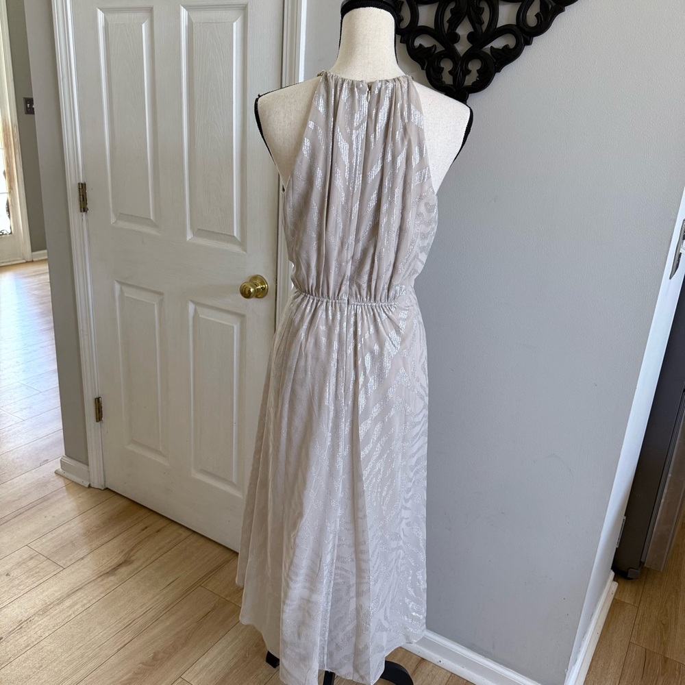 White House Black Market Cream High-Low Halter Sundress - Picture 6 of 13